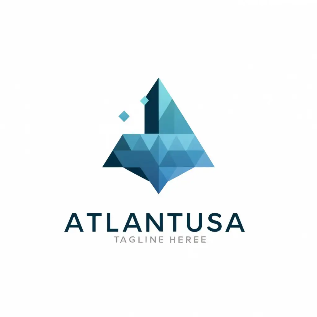 a logo design,with the text "atlantausa", main symbol:iceberg,Moderate,be used in Automotive industry,clear background