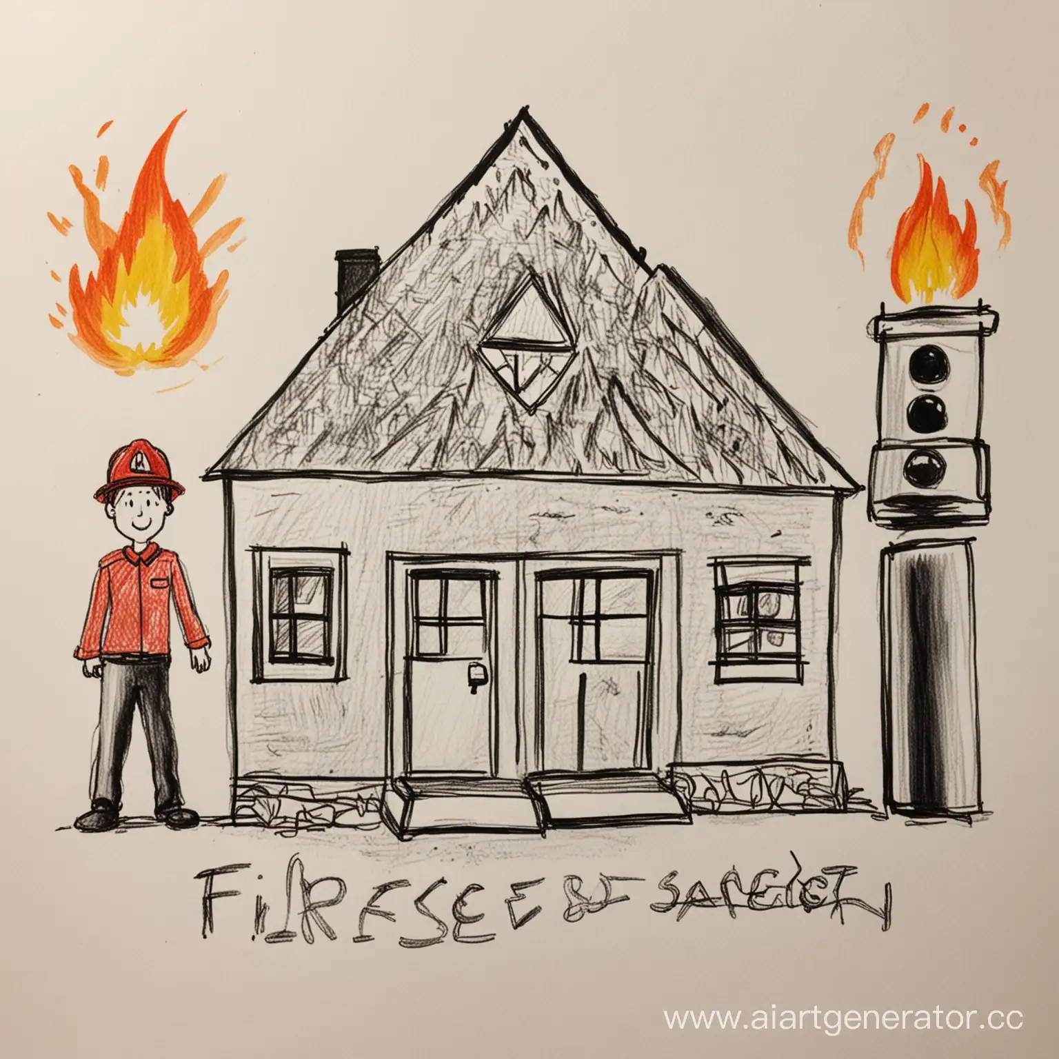 Childs-Marker-Drawing-Fire-Safety-Precautions