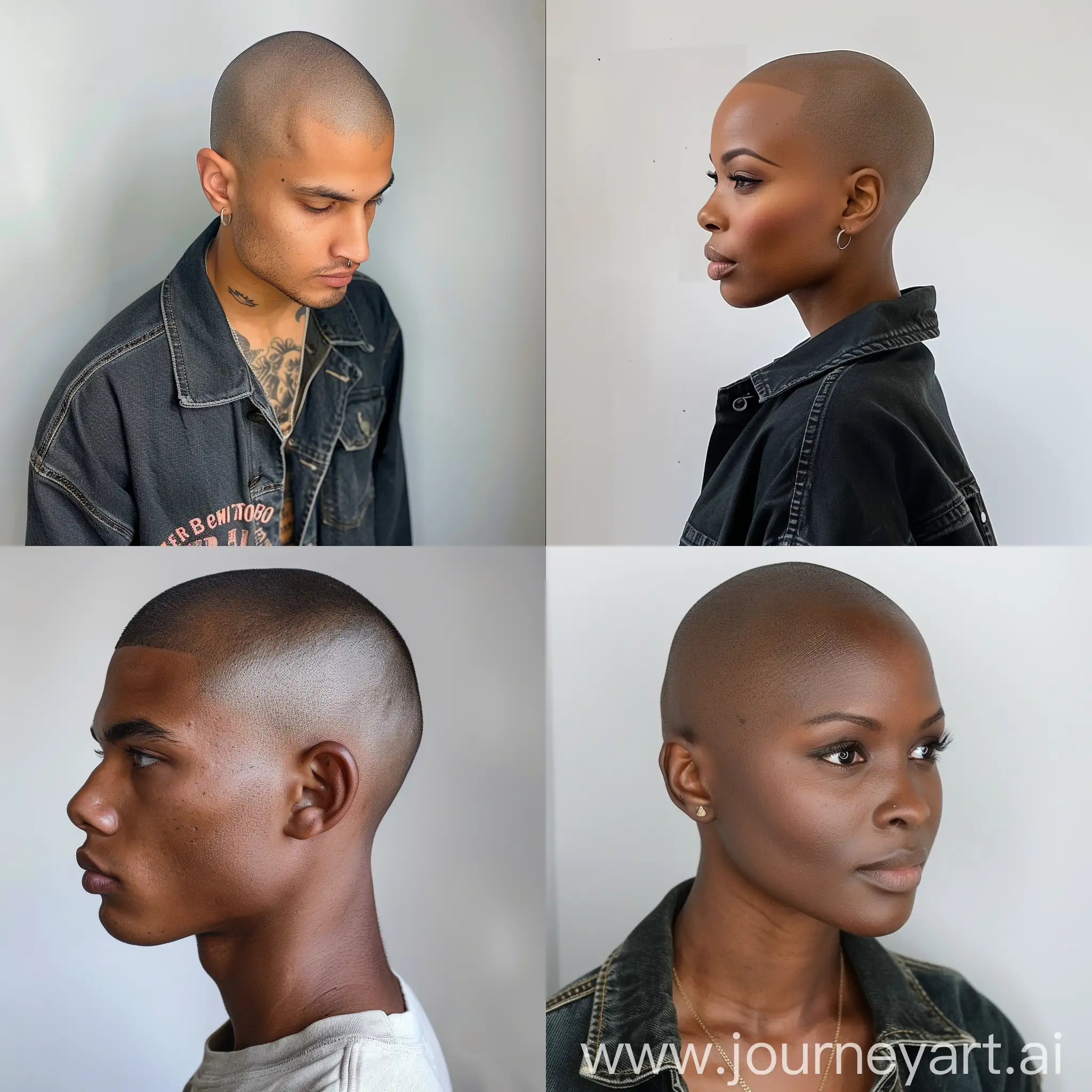 Young-Man-with-Black-Bald-Fade-Hair-in-Urban-Setting