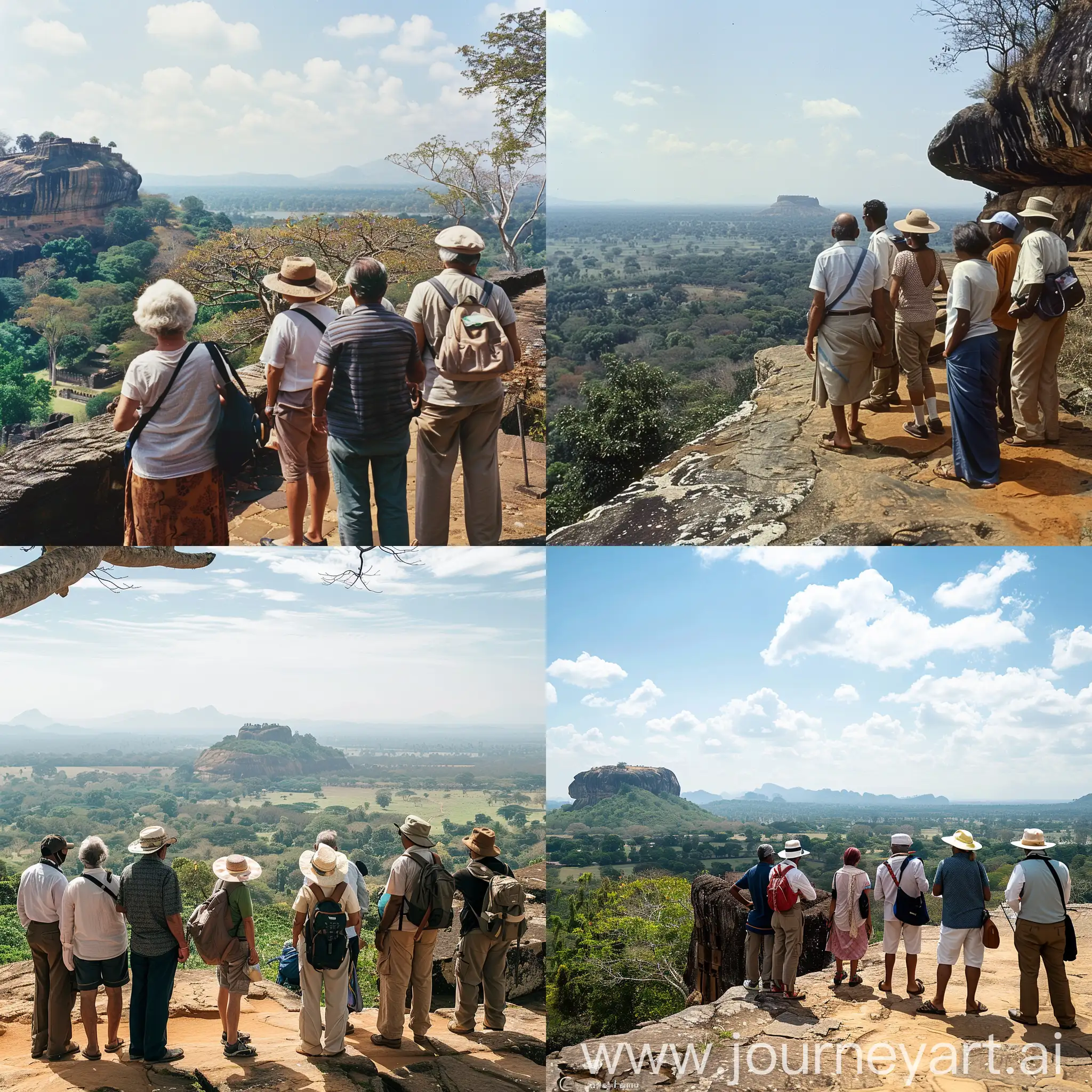 A group of tourists visiting sigiriya