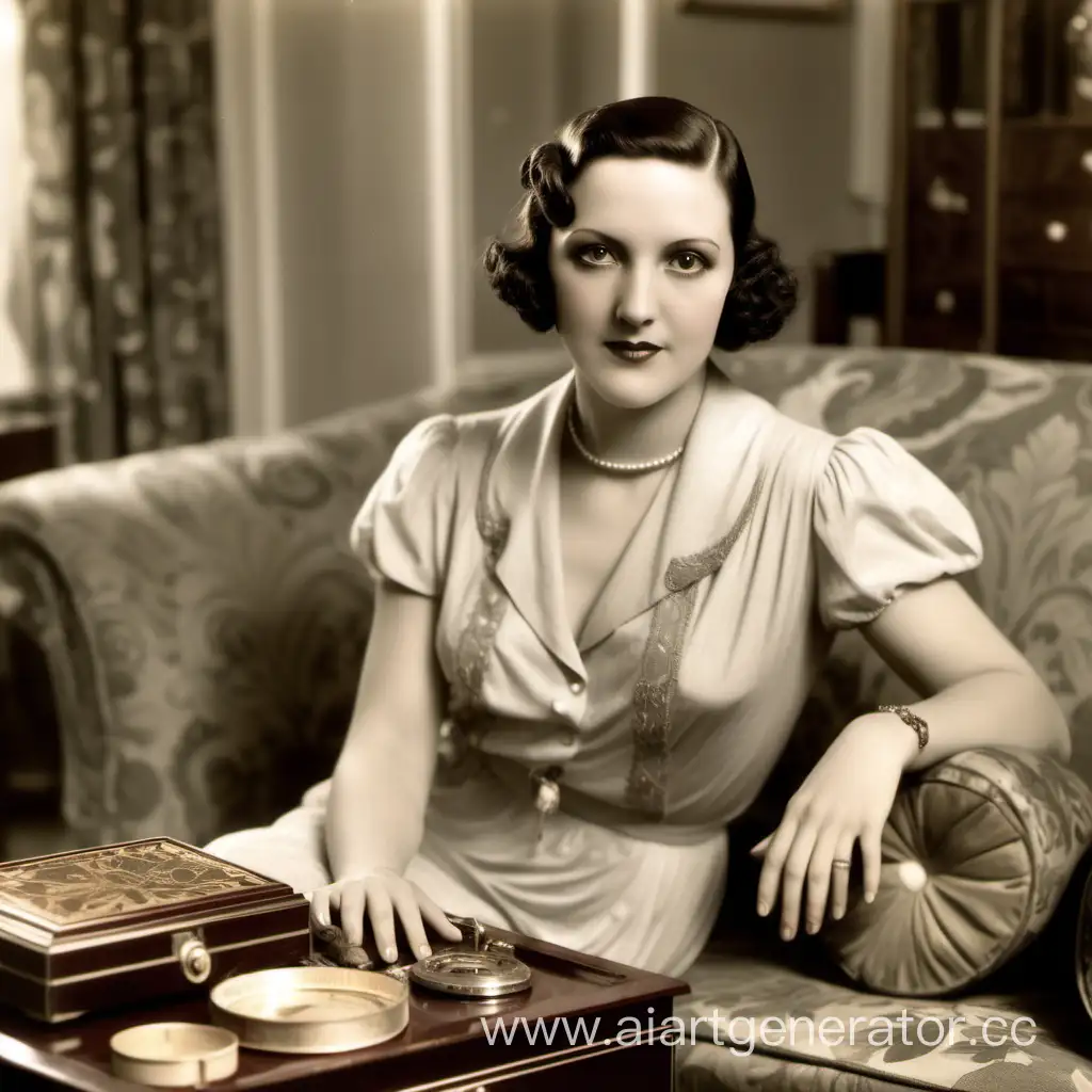 Elegant-1930s-Woman-Enjoying-Melodies-from-a-Vintage-Music-Box