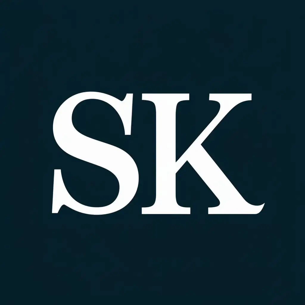 logo, website, with the text "SK", typography