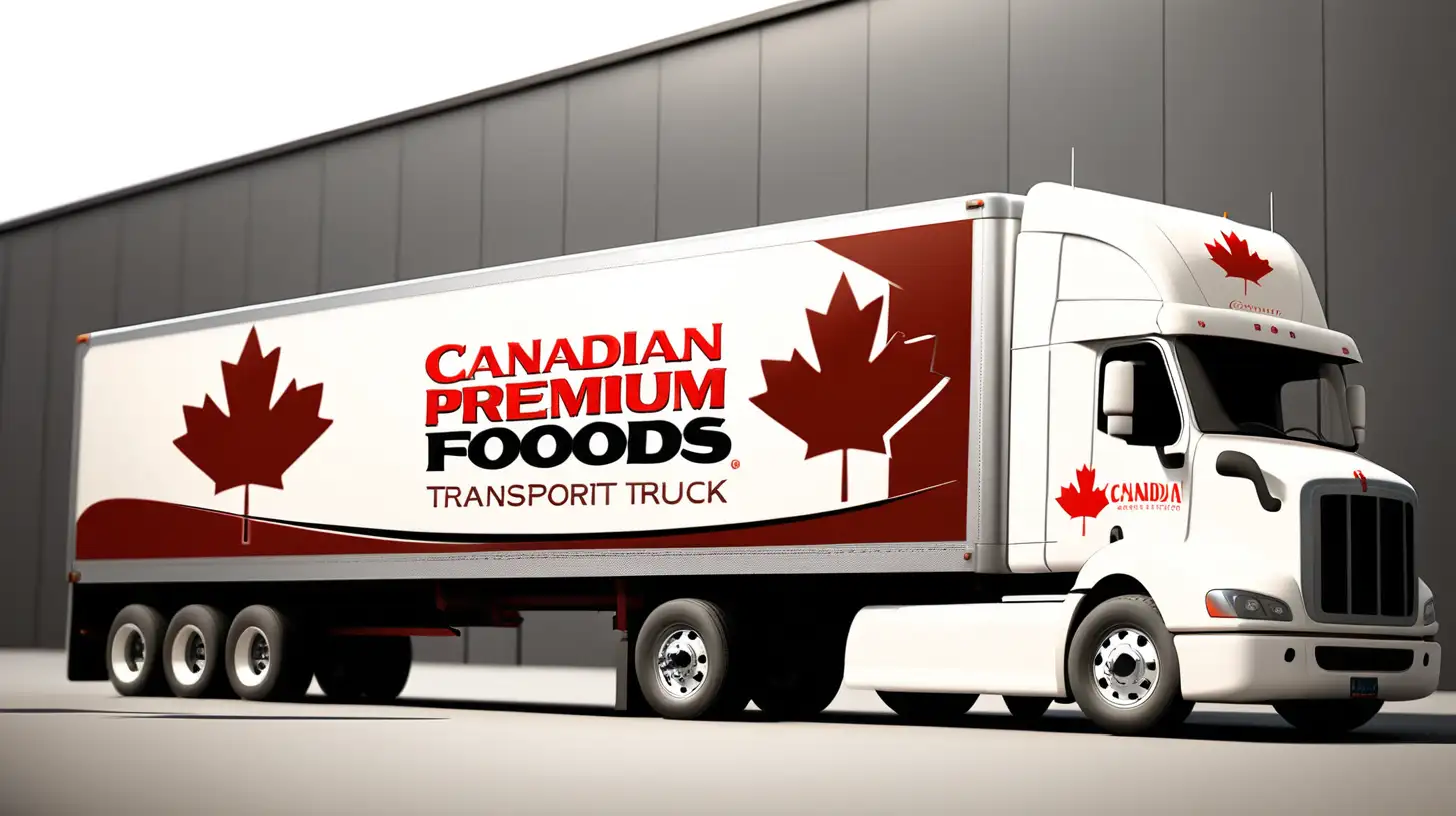 canadian premium foods transport truck