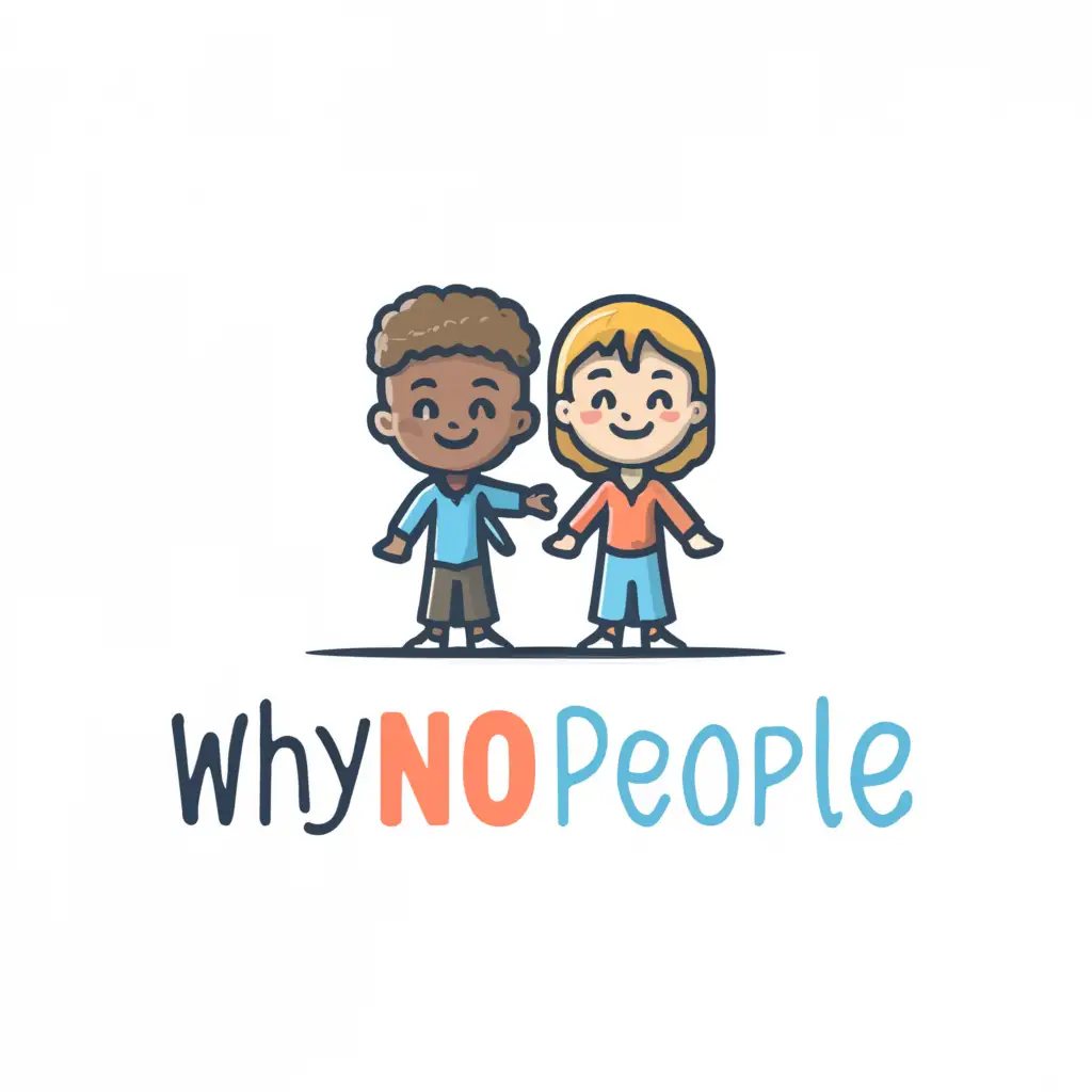 a logo design,with the text "whynopeople", main symbol:boy and girl Live video show,Moderate,clear background