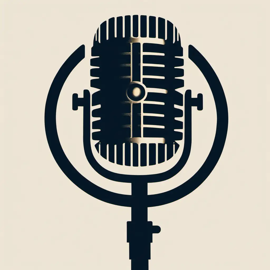 Microphone Silhouette with Logo Design