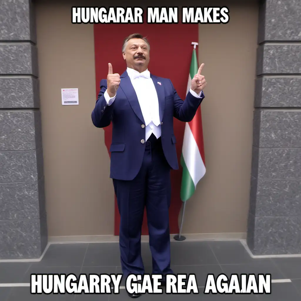 Patriotic Hungarian Man Working Towards Hungarys Greatness