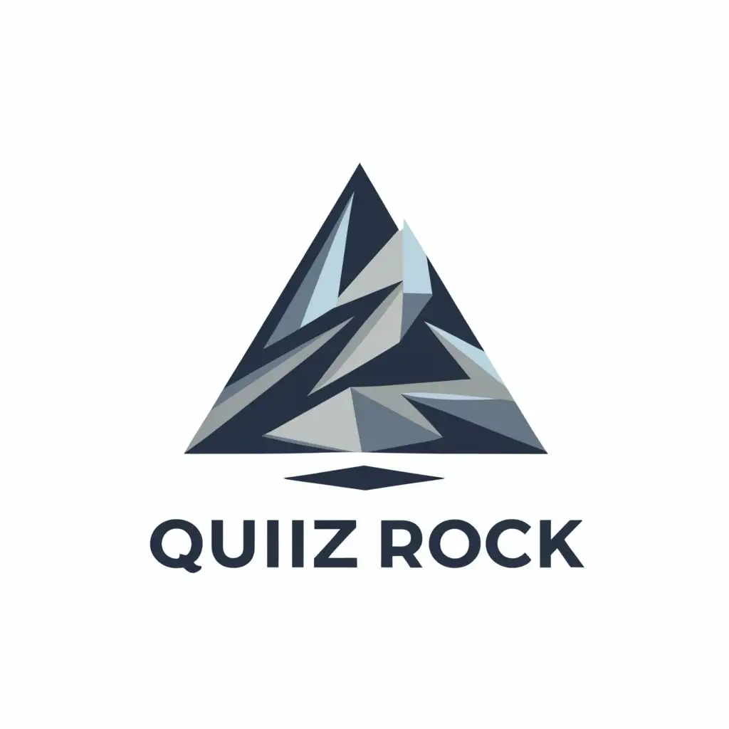 a logo design,with the text "Quiz Rock", main symbol:Mountain,Moderate,clear background