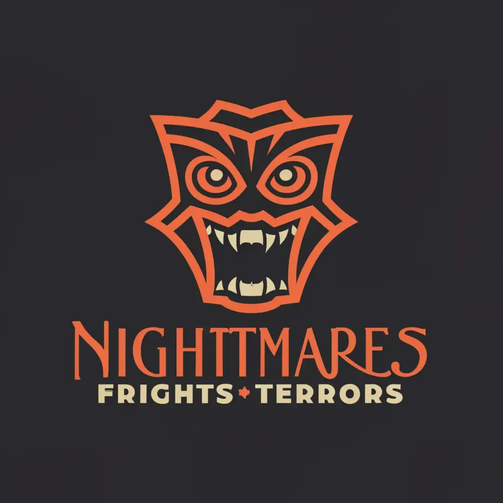 a logo design,with the text "nightmares frights and terrors", main symbol:horror,Minimalistic,clear background