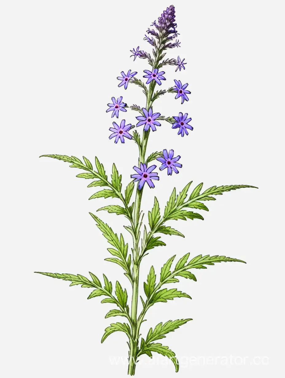 big flower Blue Vervain on white backgrond