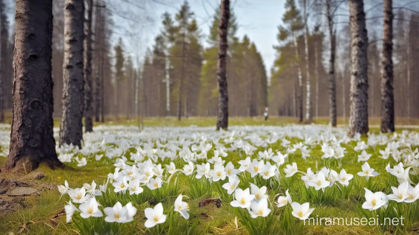  in Finland spring time with flowers