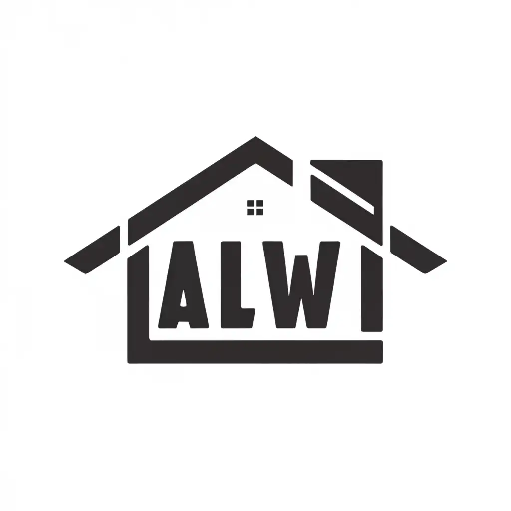 a logo design,with the text "ALW", main symbol:HOME,Moderate,be used in Construction industry,clear background