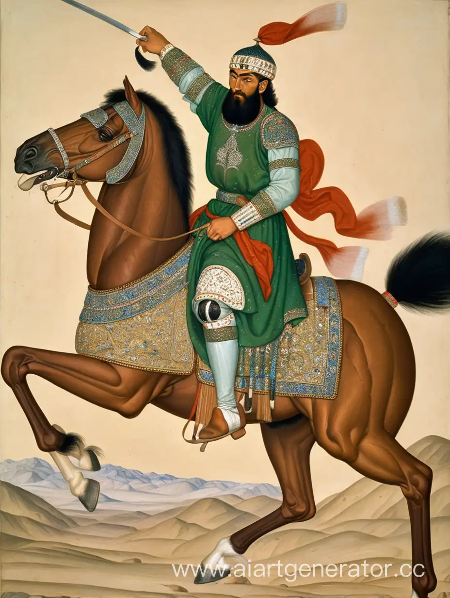 Amir-Temur-Horseback-Warrior-Conqueror-Art