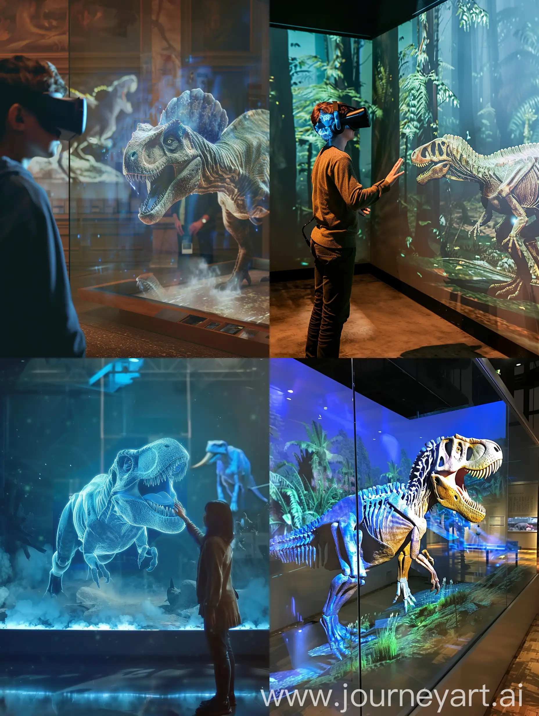 فديو  لمتحف عن الحيوانات المنقرضه بخصية الهوليجرام و الواقع الافتراضي