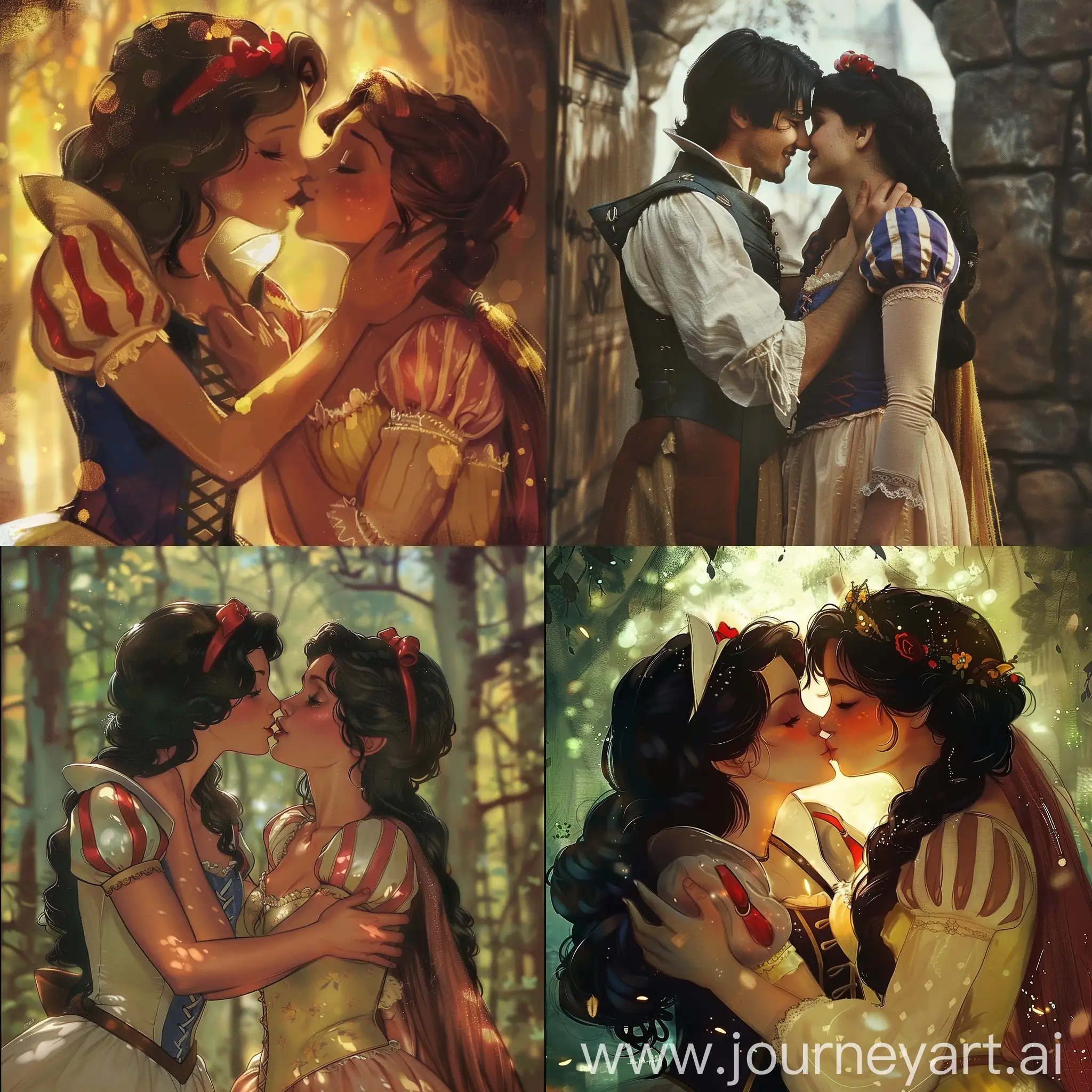 Enchanted-Encounter-Snow-White-and-Rapunzel-Share-a-Royal-Kiss