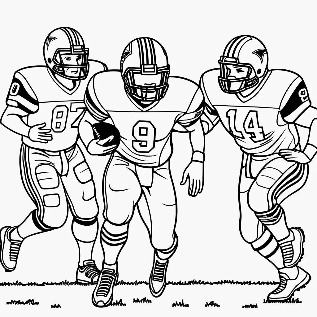 Simple American Football Coloring Page for Kids