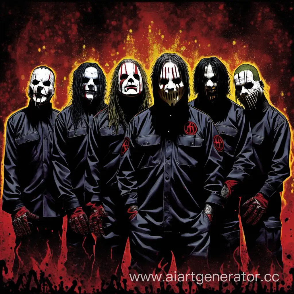 Expressive-Slipknot-Tribute-Art-with-Intense-Band-Portraits