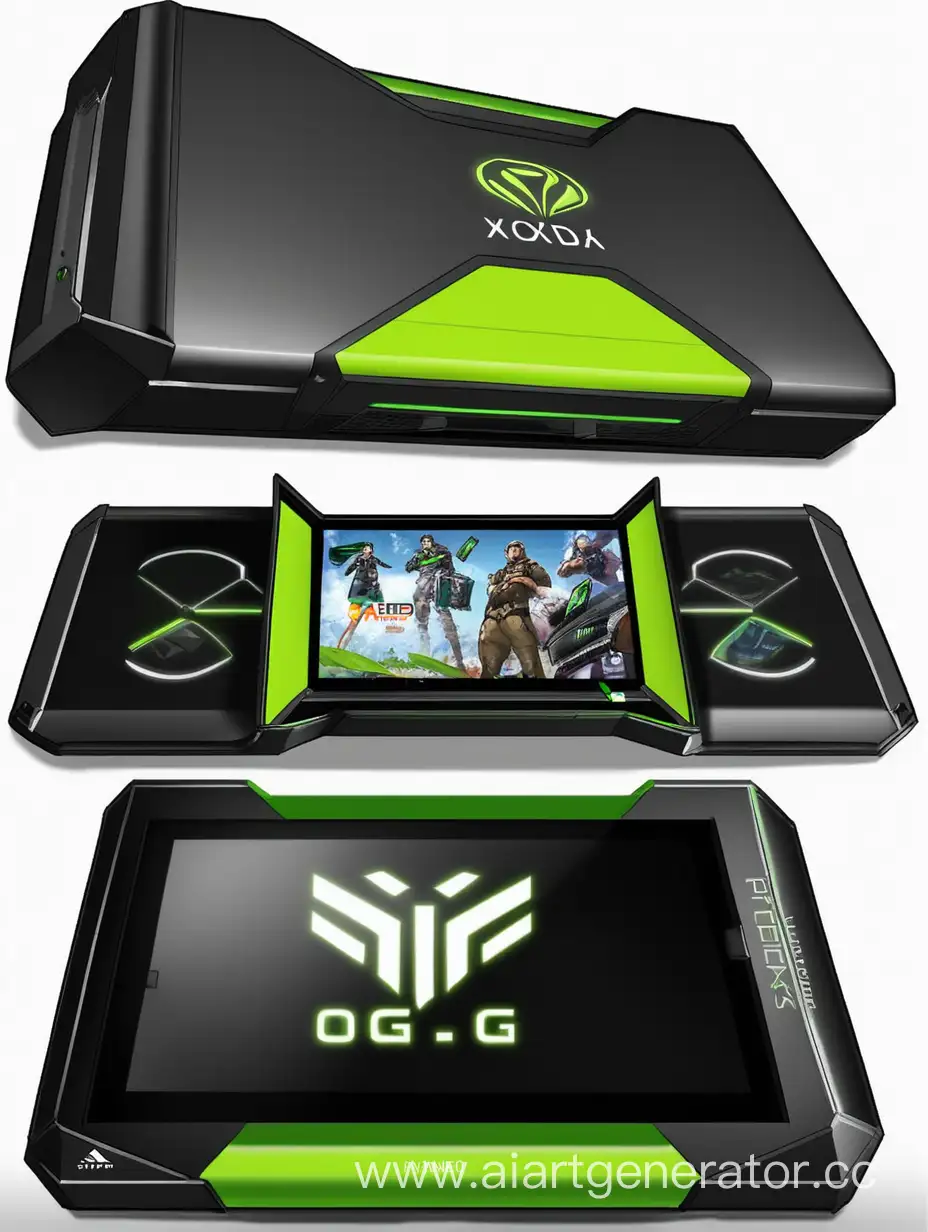 AyaNeo-Flip-Display-and-Nvidia-Shield-Portable-Case-with-Xbox-OG-Logo