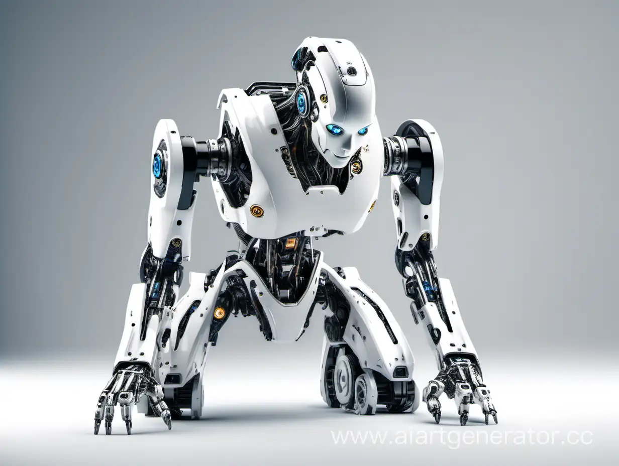 Futuristic-New-Generation-Robot-on-Clean-White-Background