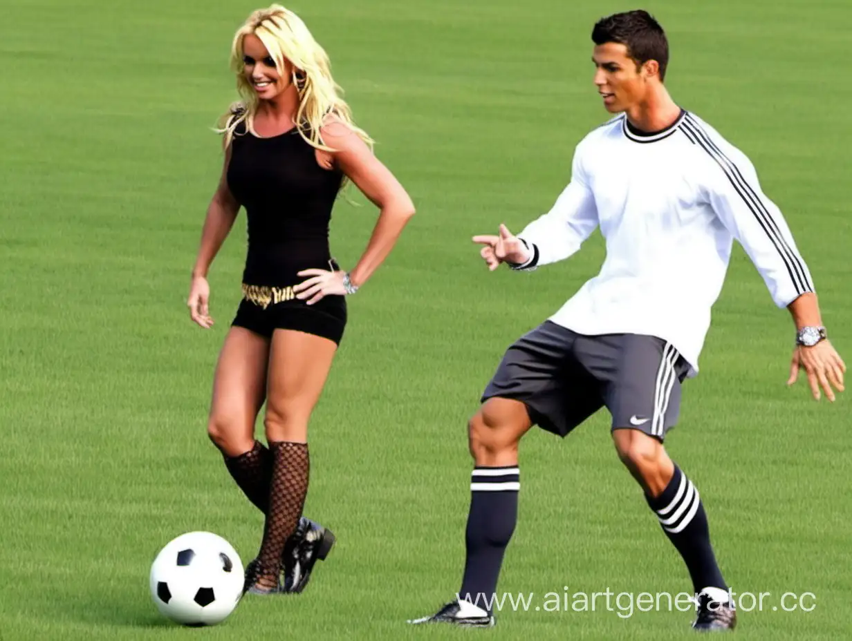 Britney-Spears-and-Cristiano-Ronaldo-Enjoy-Friendly-Football-Match