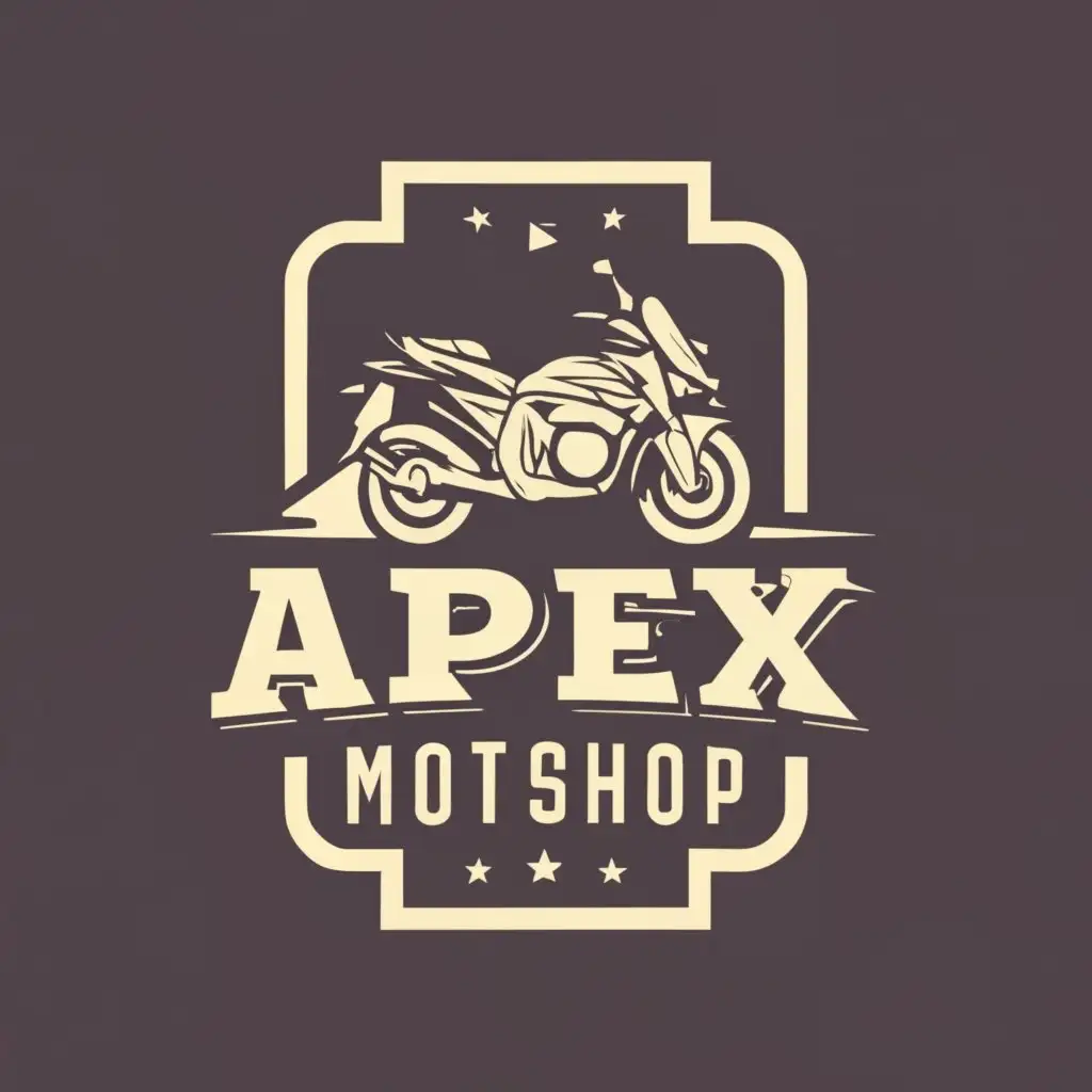 logo, MOTORCYCLE, with the text "APEX MOTOSHOP", typography, be used in Automotive industry