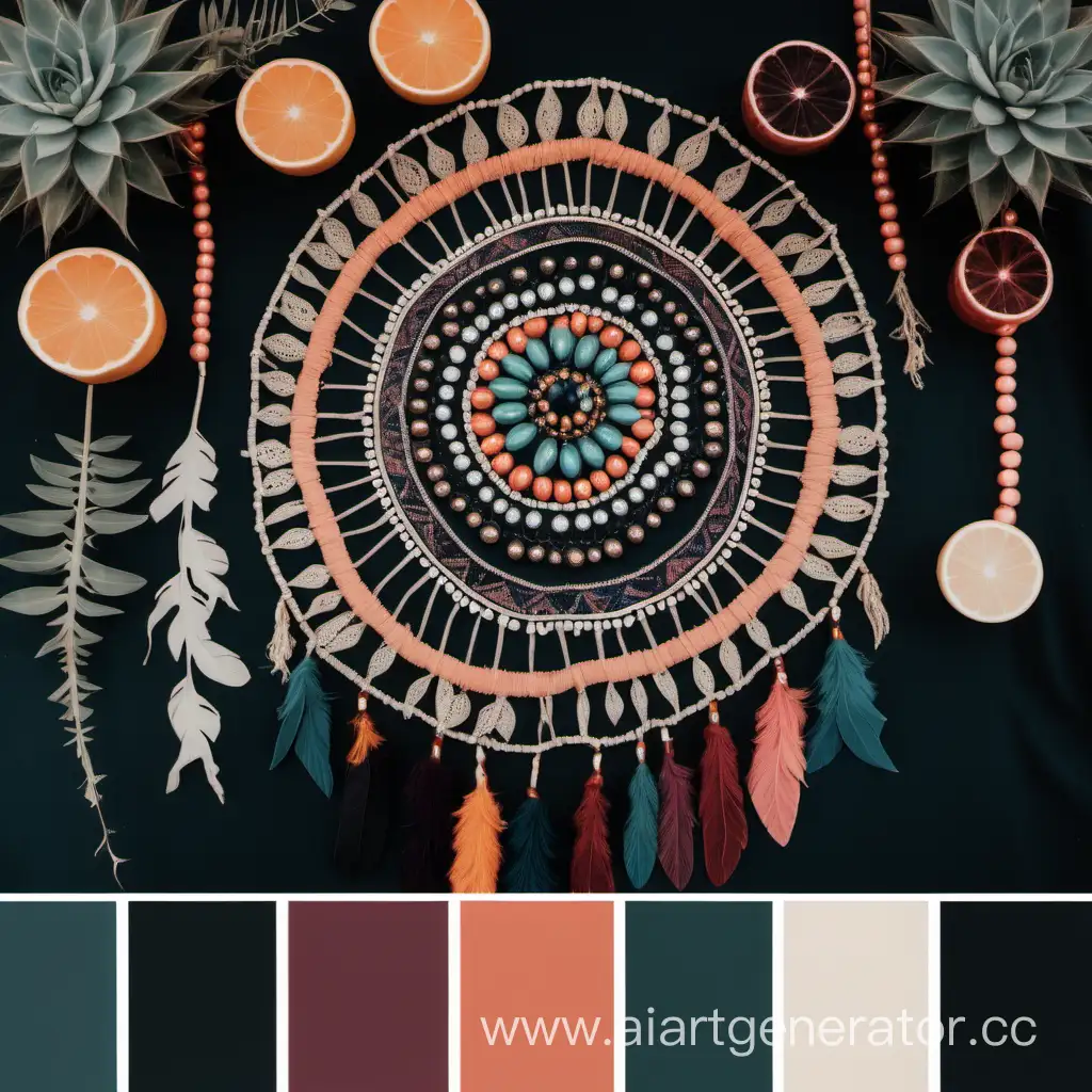 dark but  fun boho color palette with 8 colors