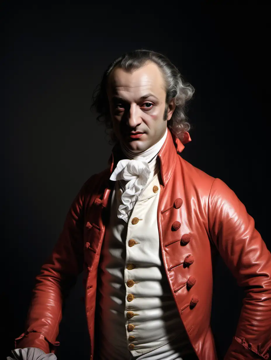 Photo-realistic, (brightly and evenly lit), very low contrast. Portrait. The Marquis de Sade