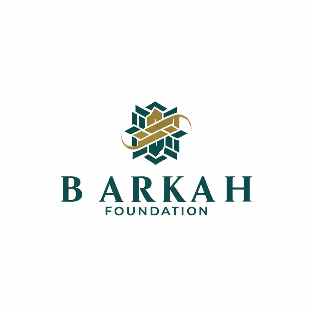 logo, Bonding, with the text "Barakah Foundation", typography, be used in Finance industry