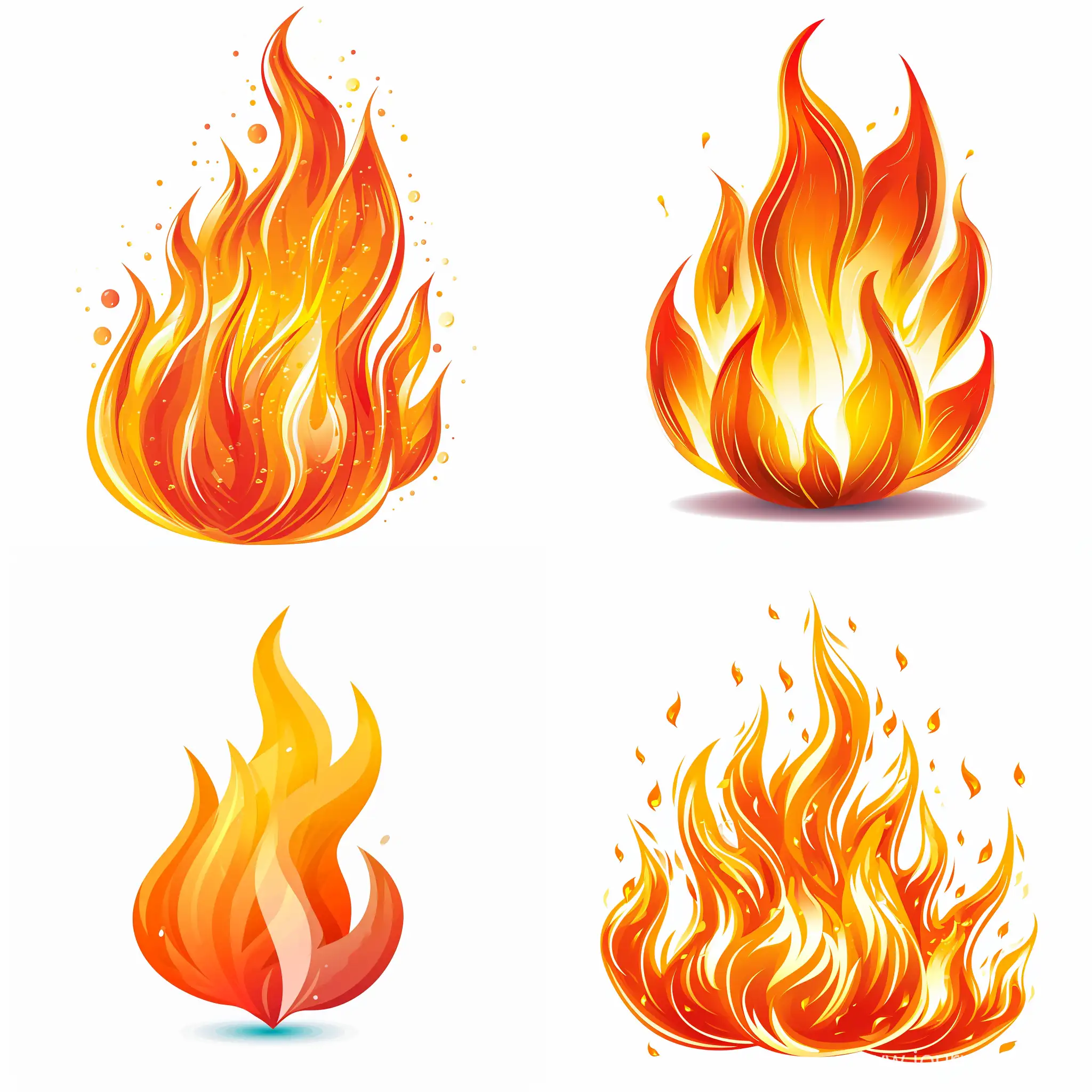 olympic fire, bold flat colors, white background, isolated,
