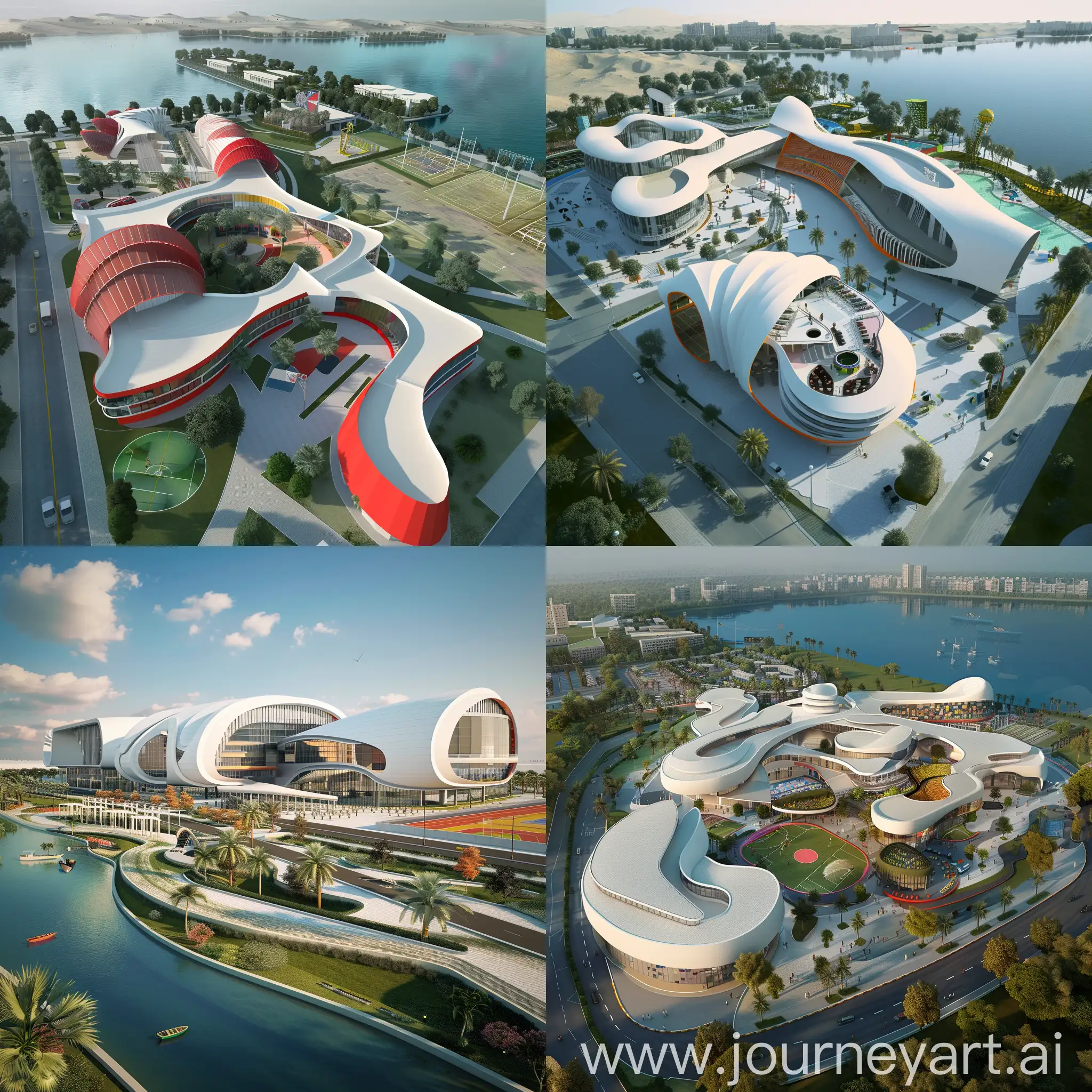 Dynamic-Sports-Center-Complex-Overlooking-Lake-View-AdrenalineInspired-Architecture