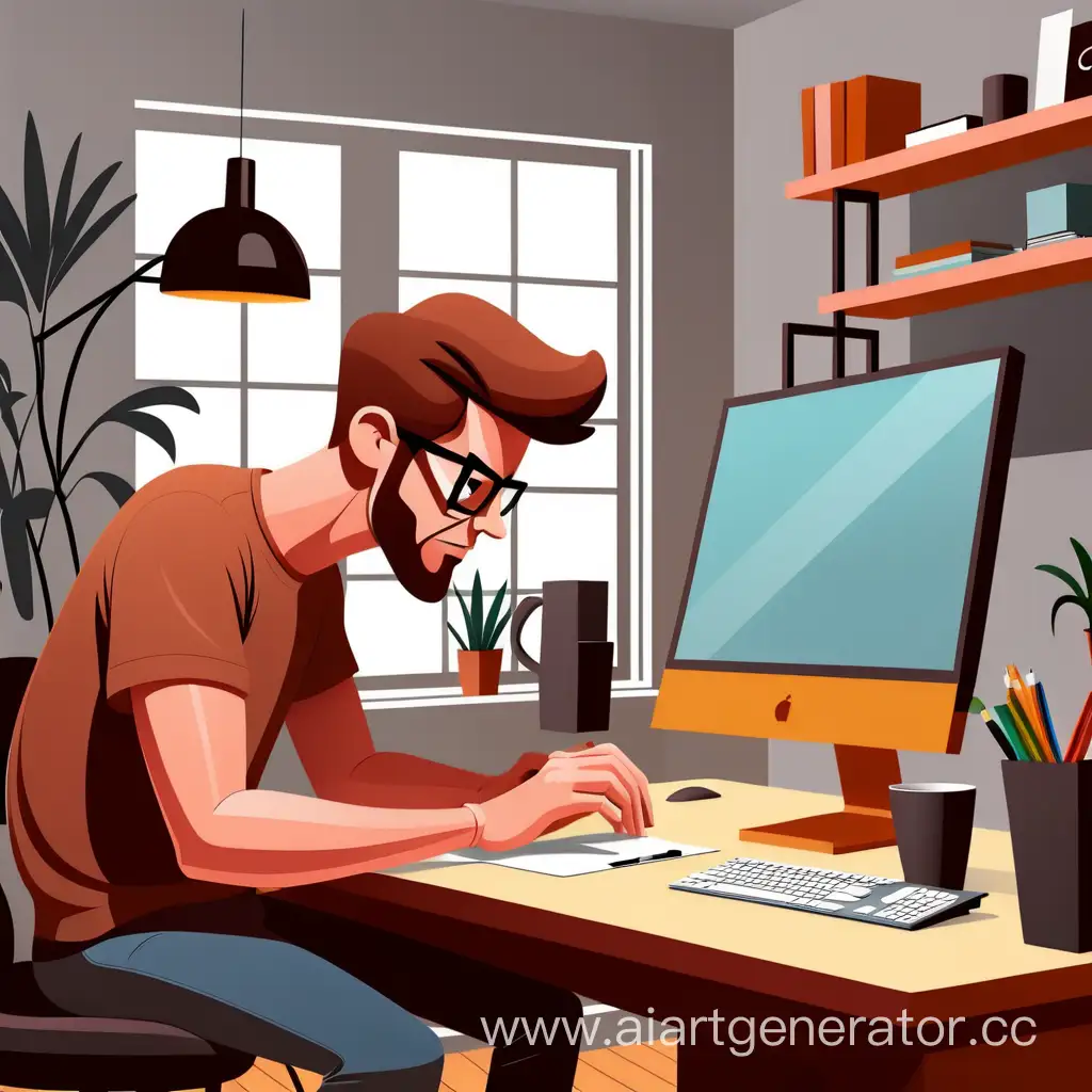 Creative-Designer-Crafting-Digital-Magic-on-Computer-Vector-Art