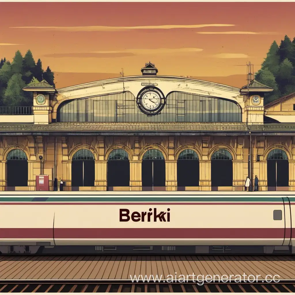 плакат с вокзалом, название вокзала bebriki