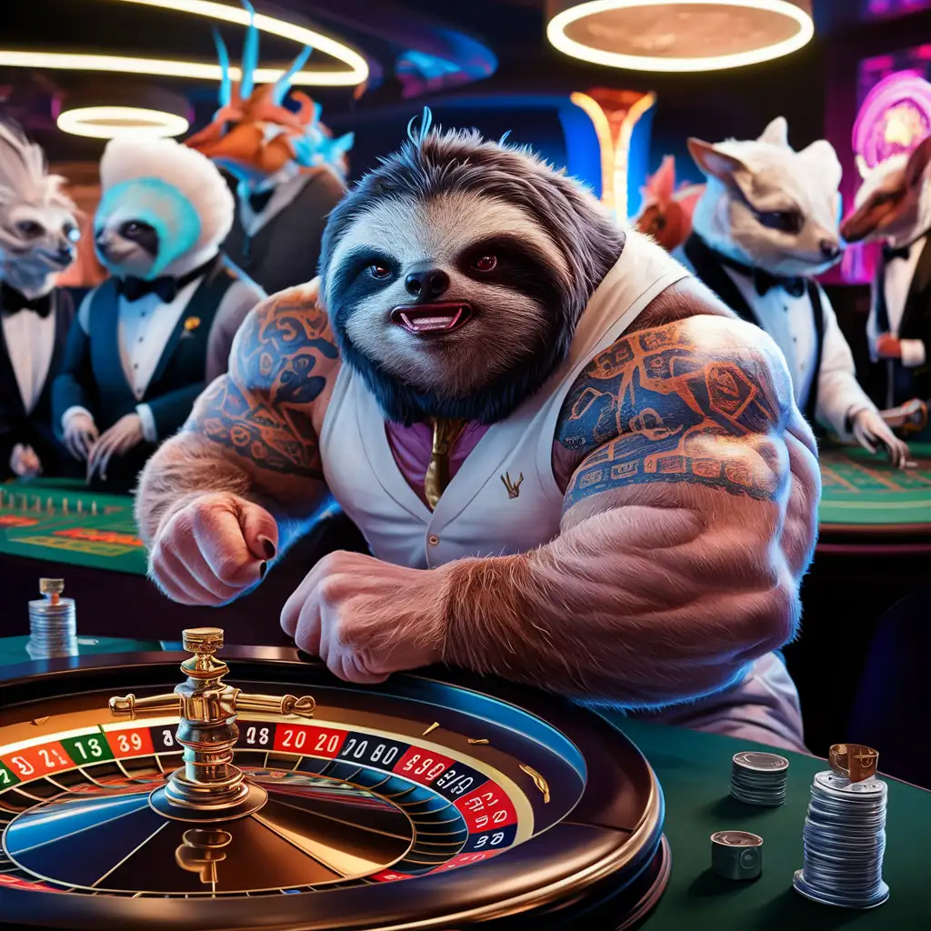 Muscular-Angry-Sloth-Playing-Roulette