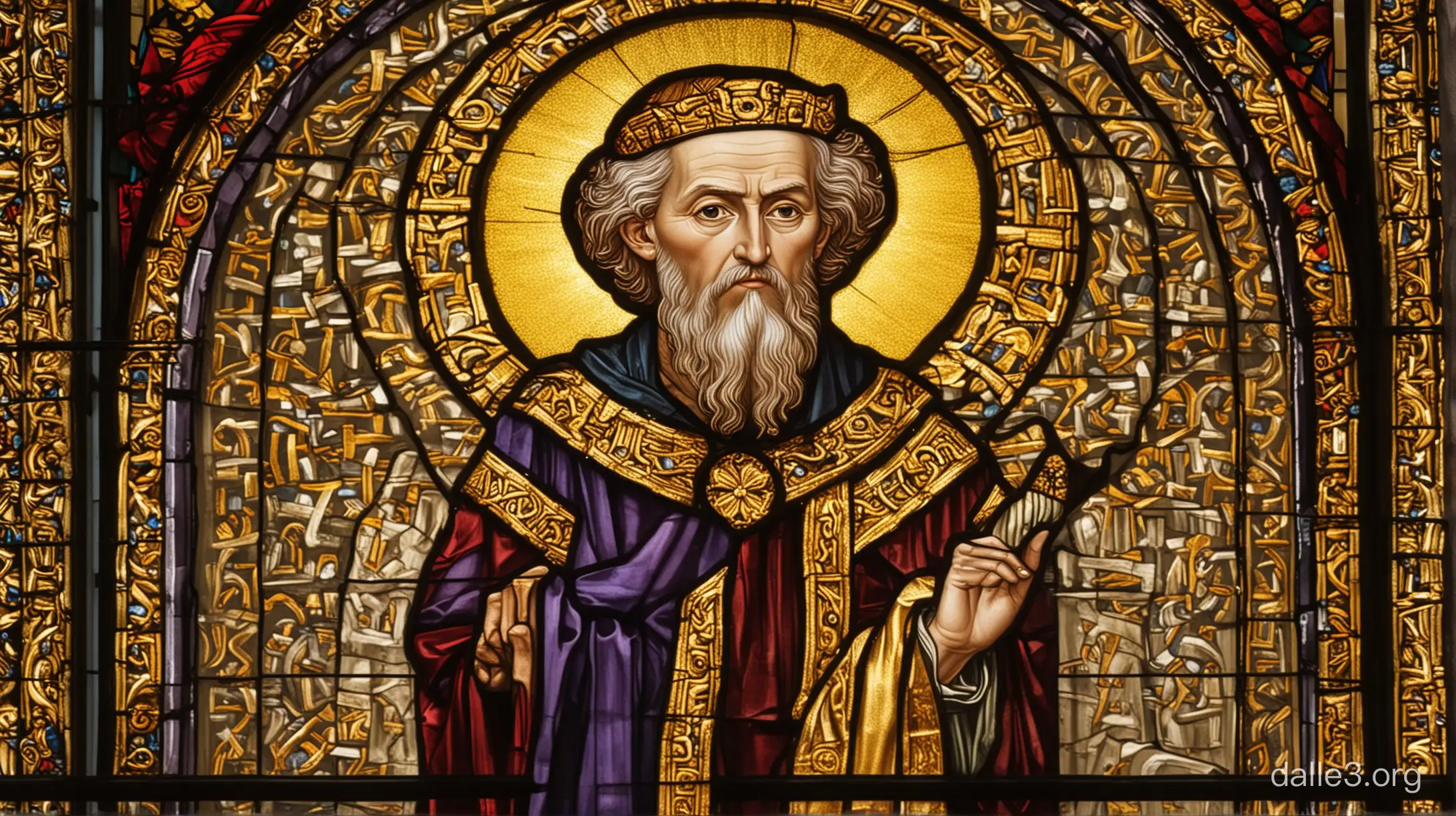 Byzantine Bishop Stained Glass Artwork | Dalle3 AI