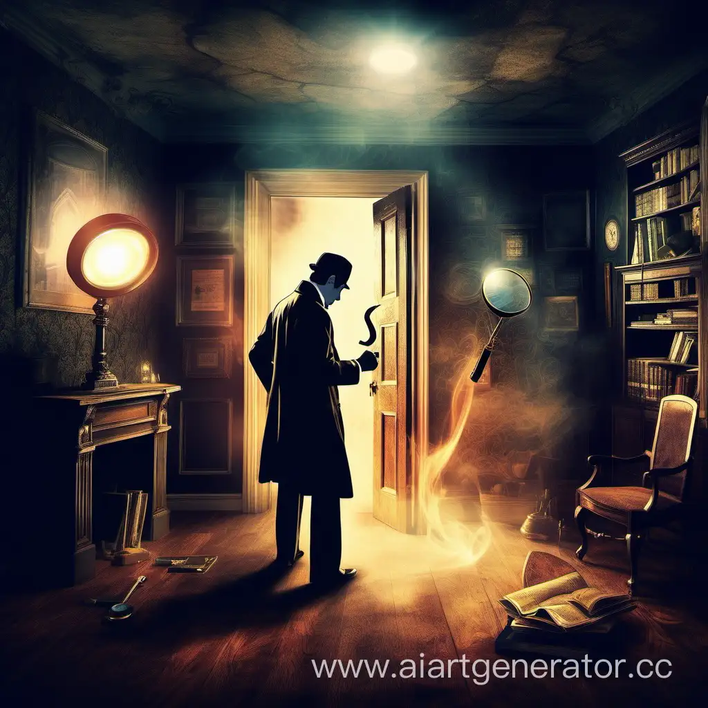 Sherlock-Holmes-Investigating-Mysterious-Room-with-Magical-Aura