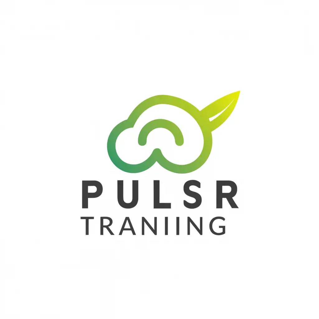 a logo design,with the text "Pulsr Training", main symbol:Cloud / leaf,Minimalistic,clear background