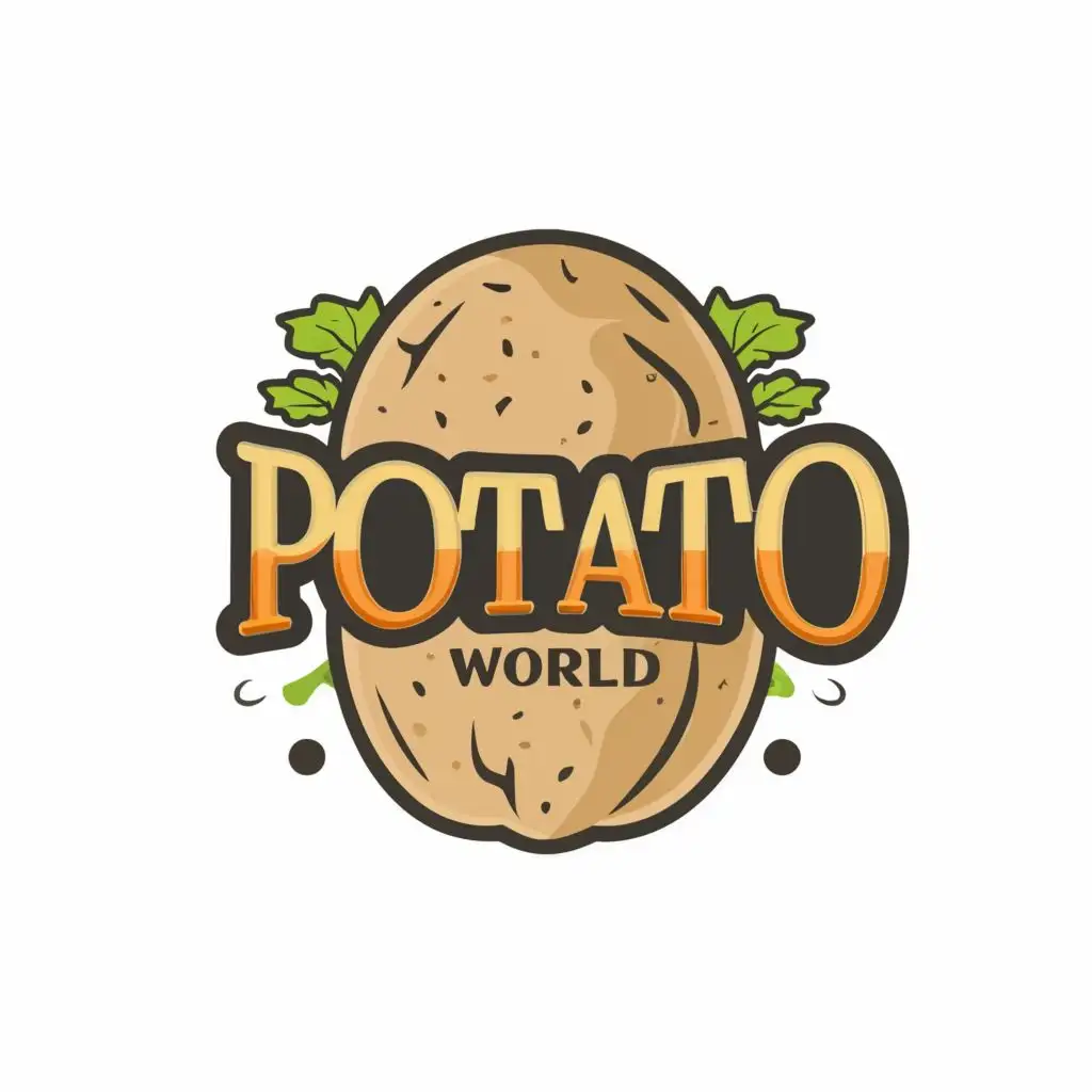 logo, Potato, with the text "Potato world", typography, be used in Restaurant industry