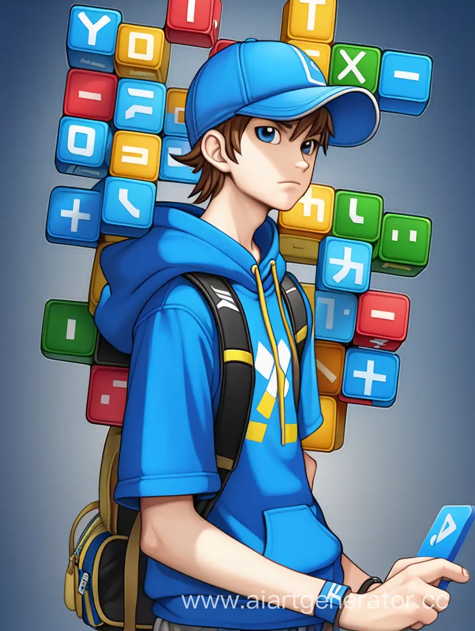 бог тетриса, подросток, голубая кепка, спортивная одежда