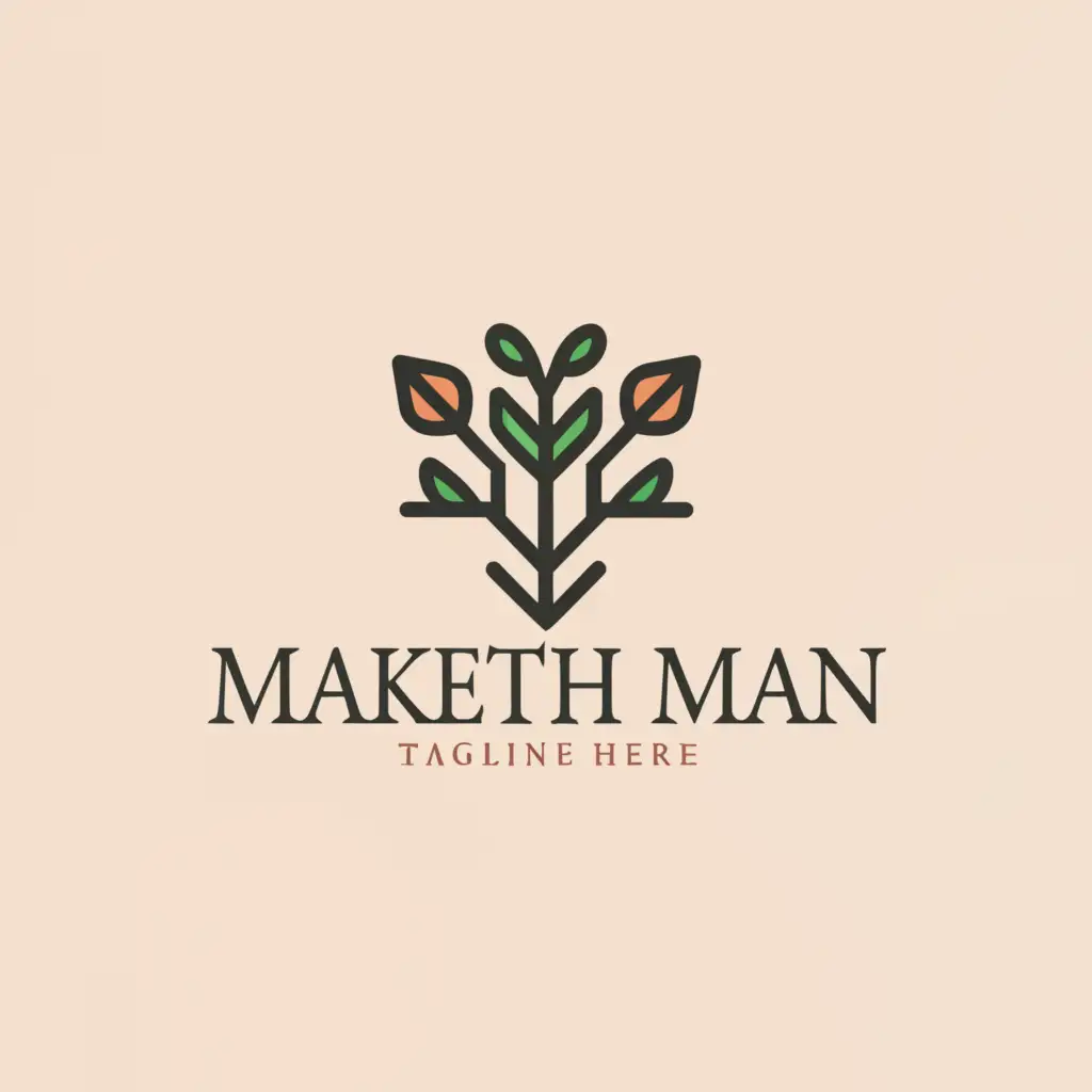 a logo design,with the text 'Maketh man', main symbol:Growth,Moderate,clear background