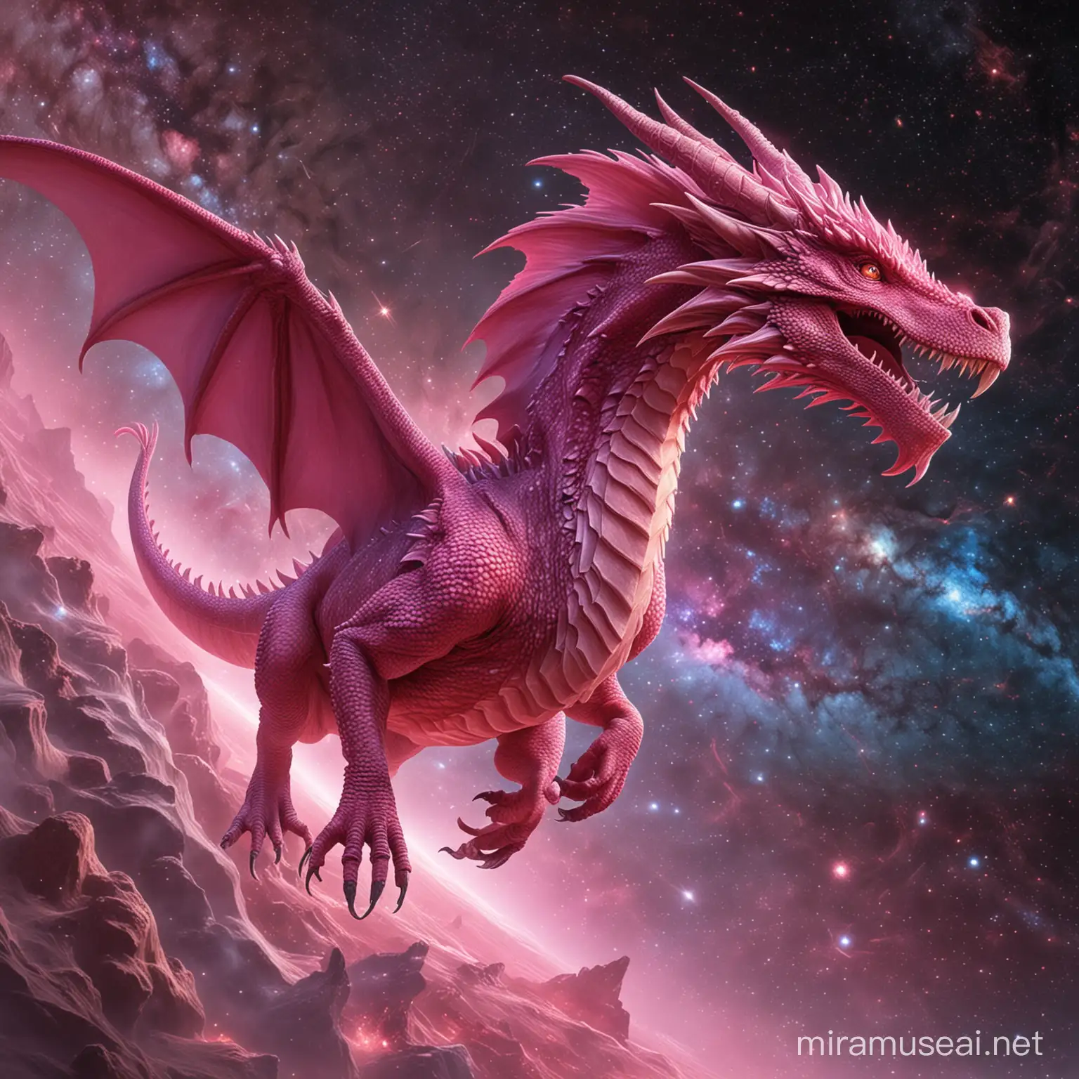Majestic Cosmic Pink Dragon from Andromeda Galaxy