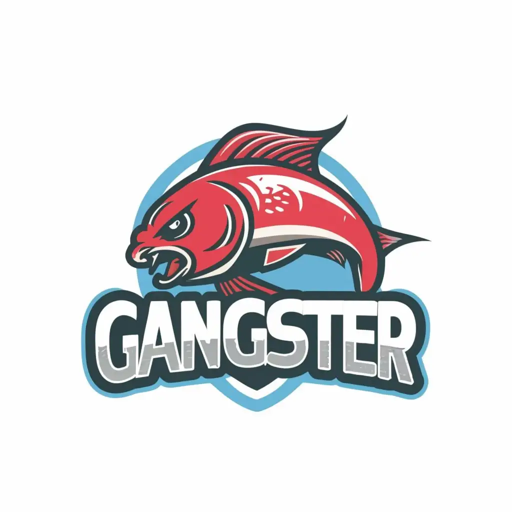 logo, fish, with the text "gangster", typography, be used in Animals Pets industry
