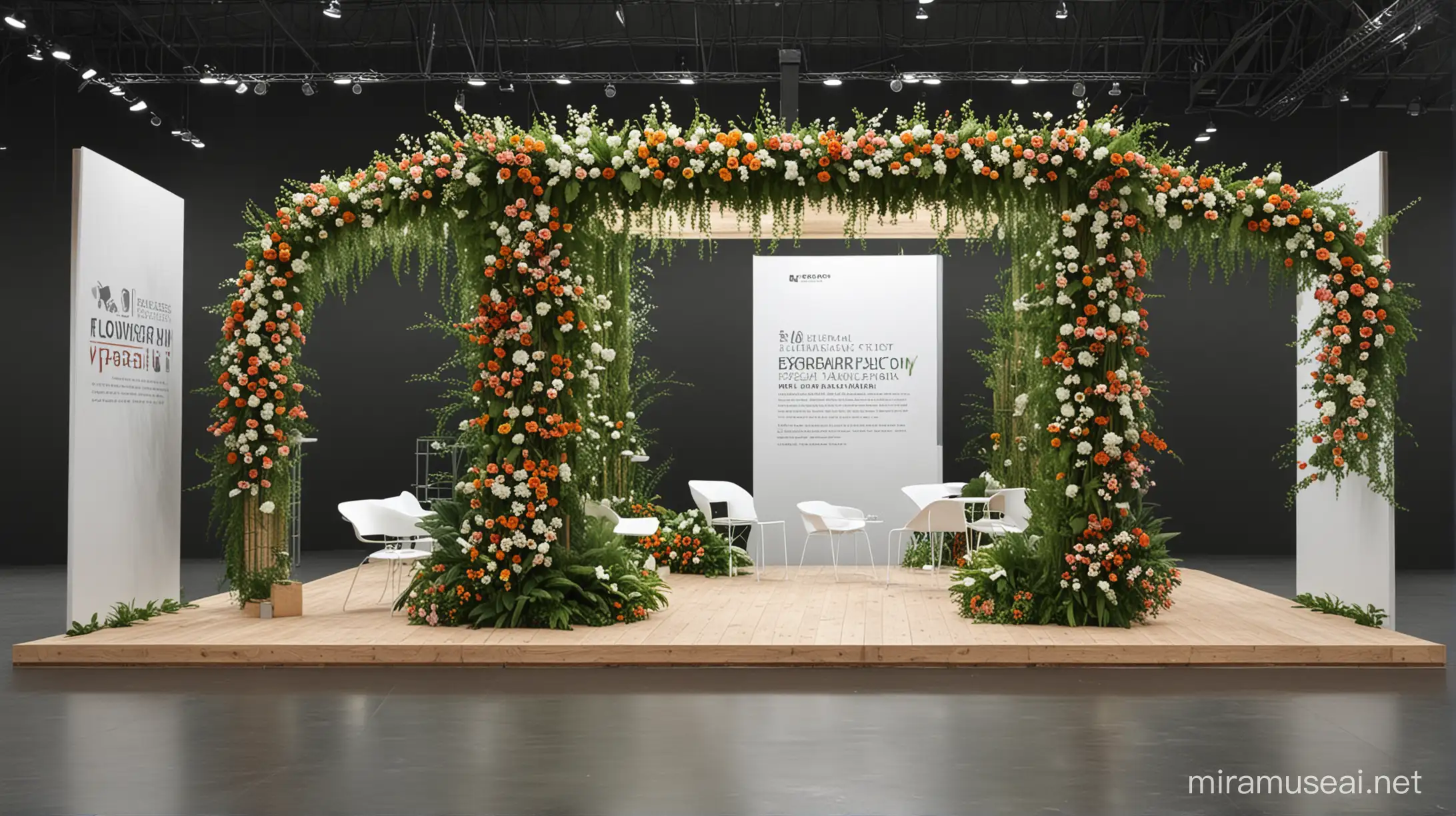 Expo Presentation Vibrant Flowers and Lush Garden Displays