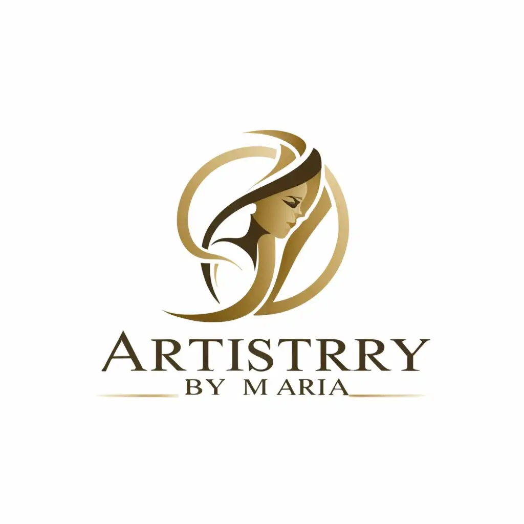 a logo design,with the text "Artistry by Maria", main symbol:Beauty design,Moderate,be used in Beauty Spa industry,clear background