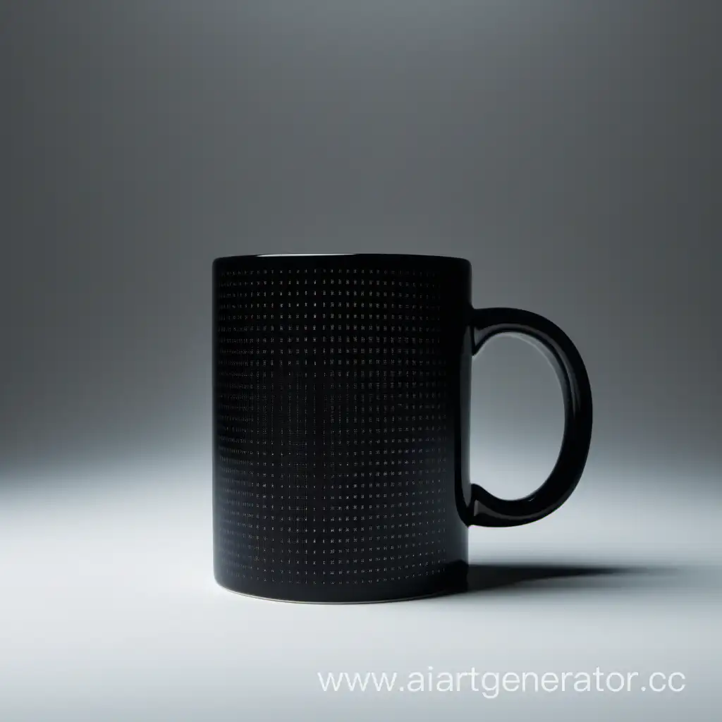 black screen on a mug