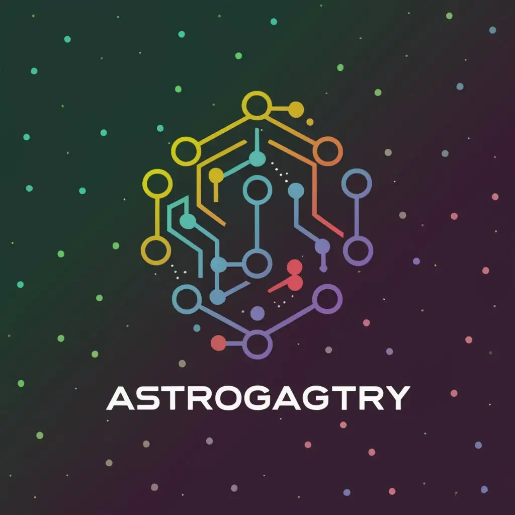 a logo design,with the text "AstroGadgetry", main symbol:Cosmic Technology
Starry Night Circuitry
Galactic Gadgets
Astronomical Instruments
Space Age Electronics
Interstellar Mechanisms
Celestial Navigation Tools
Futuristic Observatory
Alien Technology Landscape
Quantum Computing Cosmos,Minimalistic,be used in Internet industry,clear background