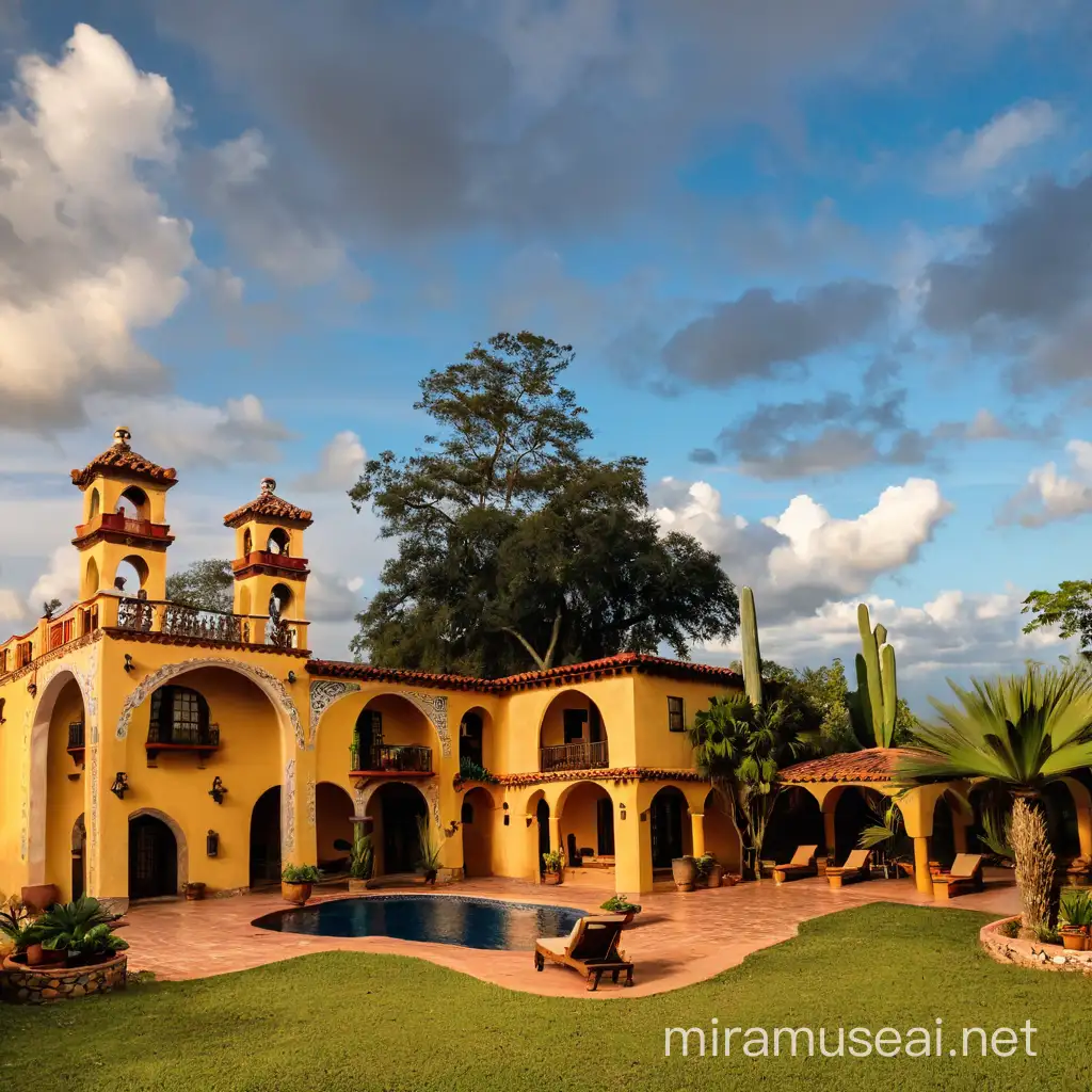 Hacienda mexicana con alberca 