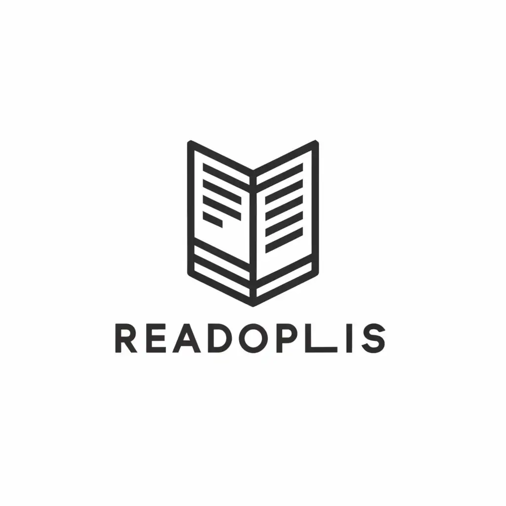 a logo design,with the text "Readopolis", main symbol:book,Minimalistic,be used in Education industry,clear background