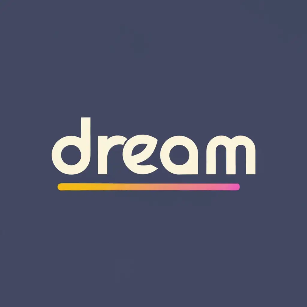 logo, Dream, with the text "Dream", typography