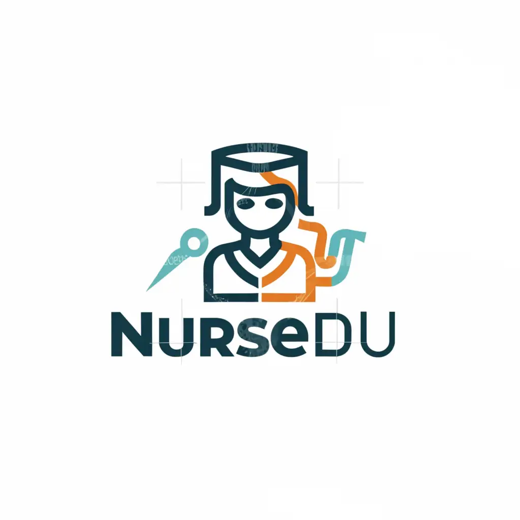 a logo design,with the text "NursEdu", main symbol:Nurse, education,Minimalistic,be used in Education industry,clear background