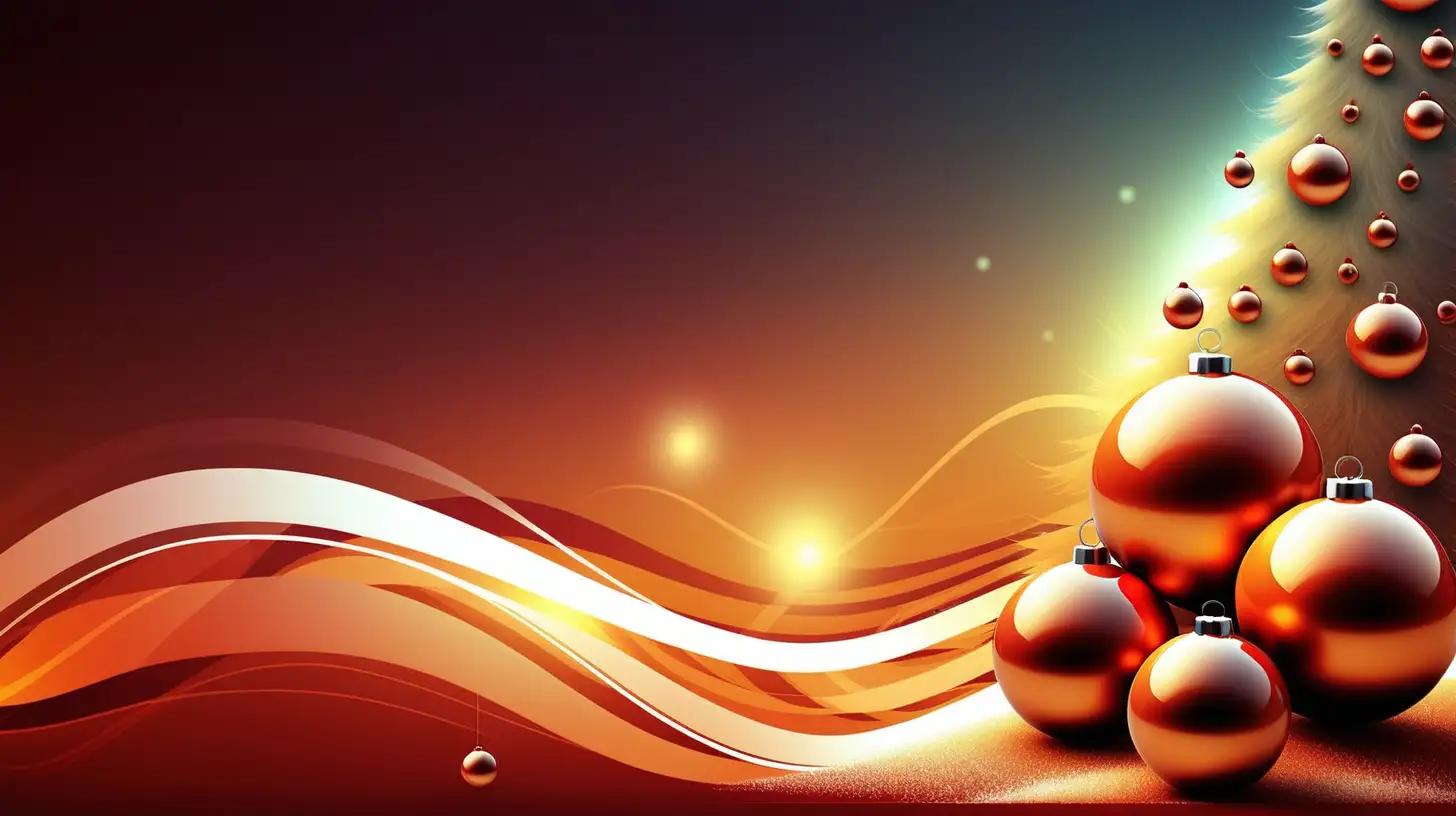 Futuristic Warm Christmas Scene with Illuminated Decorations