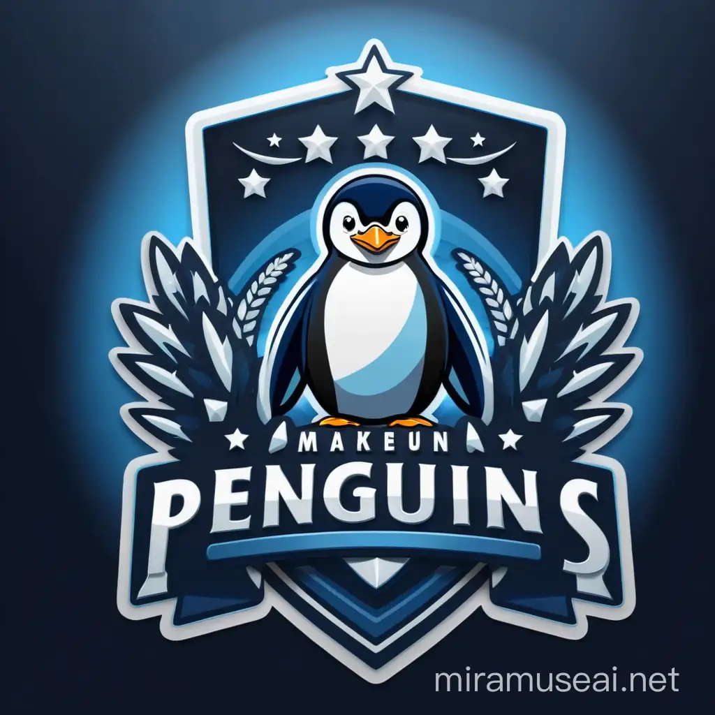 Penguin Trio in Navy Blue Ice Blue and White